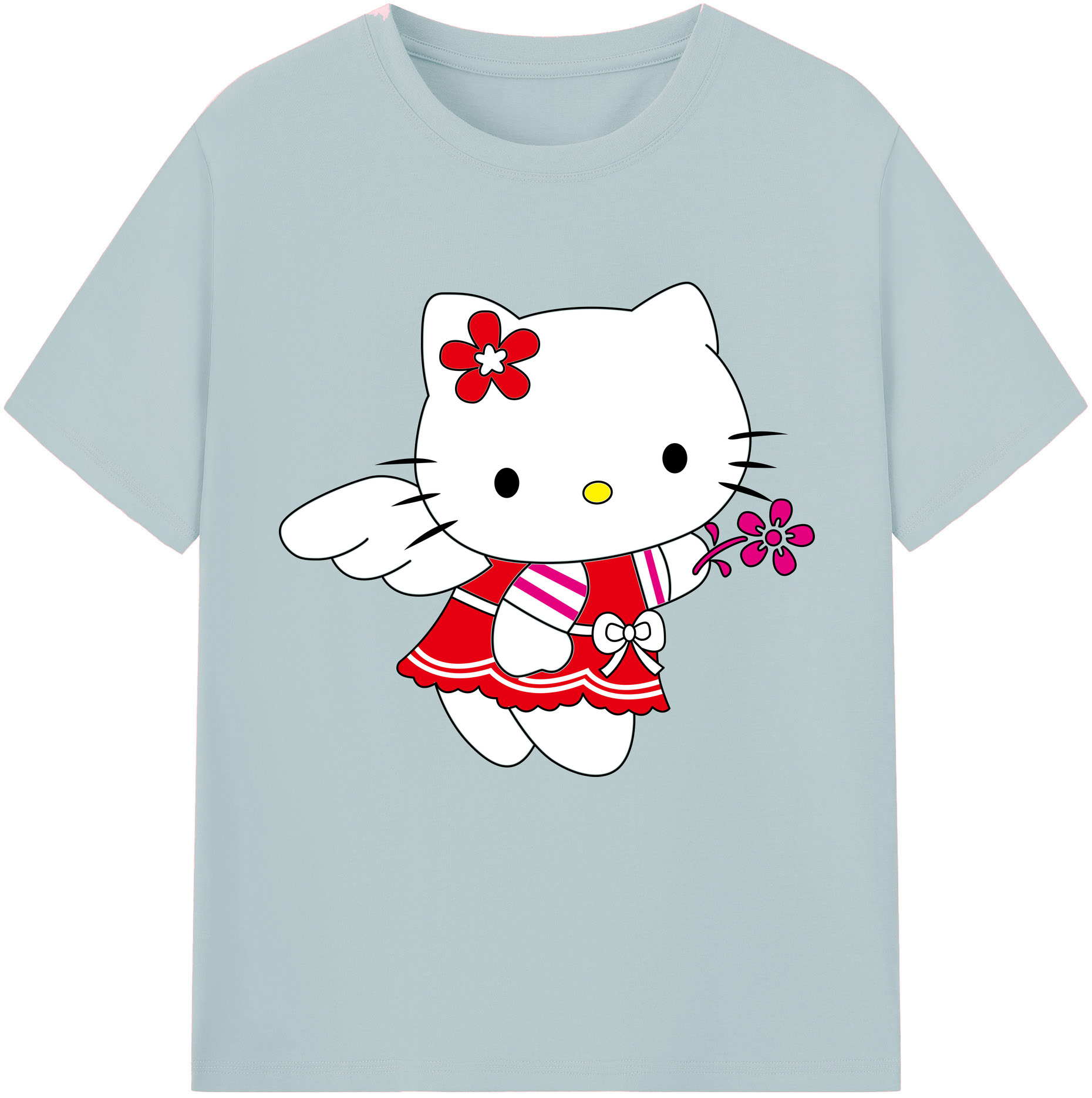 （画像用） Hello Kitty ハローキティ 綿100％半袖Tシャツ（フロントプリント）